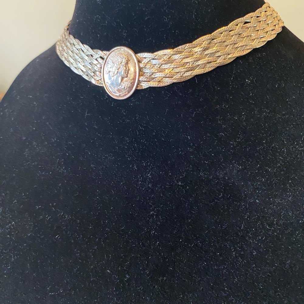 Silver Cameo Choker Necklace - Picture 7 of 7